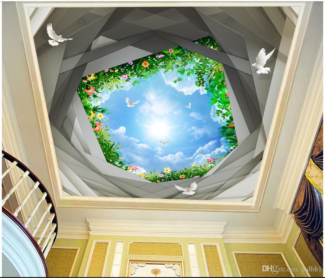 3d ceiling murals wallpaper custom photo non-woven mural Blue sky, white clouds, flowers, gypsum bird's nest ceiling murals, Sky blue
3d ceiling murals wallpaper custom photo non-woven mural Blue sky, white clouds, flowers, gypsum bird's nest ceiling murals, Sky blue