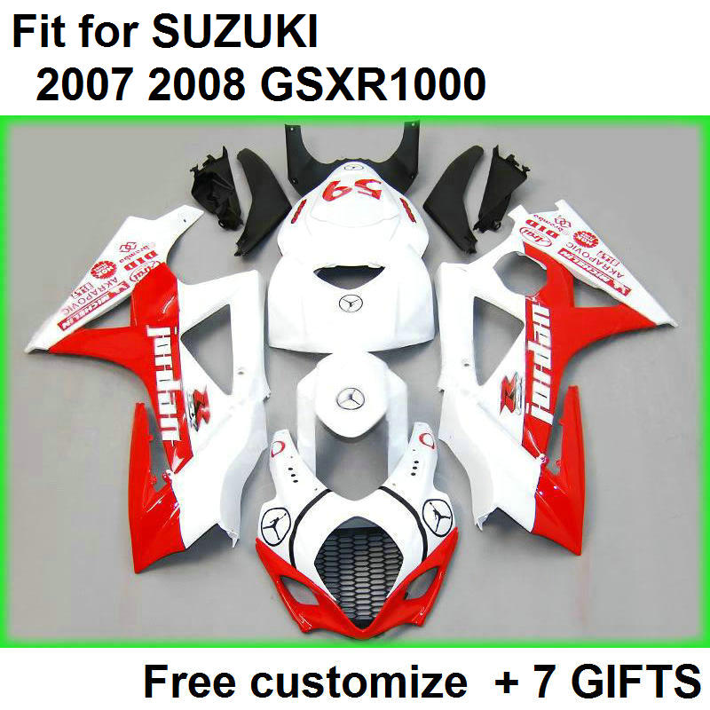 Hot sale fairing kit for Suzuki GSXR1000 07 08 white red fairings set GSXR1000 2007 2008 CD56, Same as picture
Hot sale fairing kit for Suzuki GSXR1000 07 08 white red fairings set GSXR1000 2007 2008 CD56, Same as picture