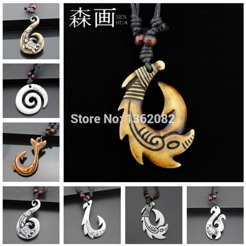 SENHUA Hawaiian Style Men Women's Imitation Bone Carving NZ Maori Fish Hook Charm NecklaceFishhook Pendant Gift MN258
SENHUA Hawaiian Style Men Women's Imitation Bone Carving NZ Maori Fish Hook Charm NecklaceFishhook Pendant Gift MN258