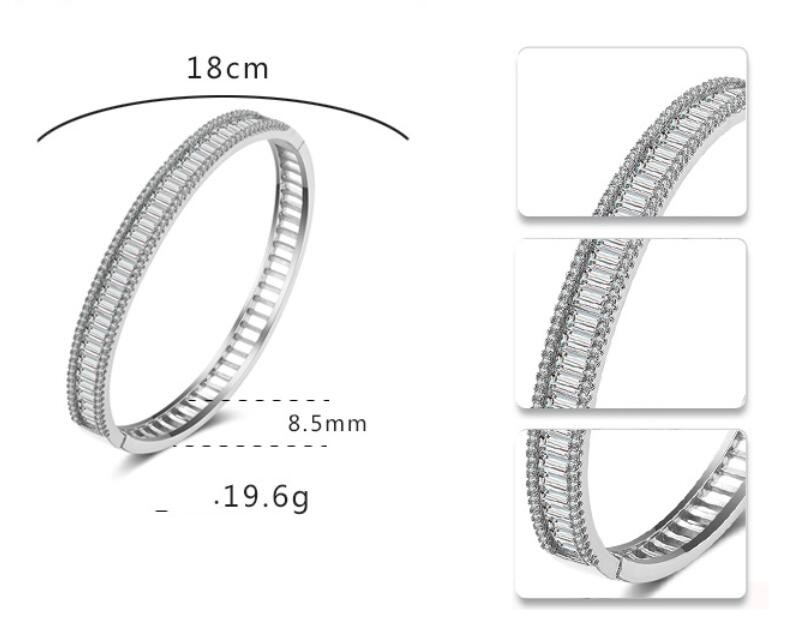 Exquisite Princess Cut Topaz CZ Dia Bracelet in White & Rose Gold Filled