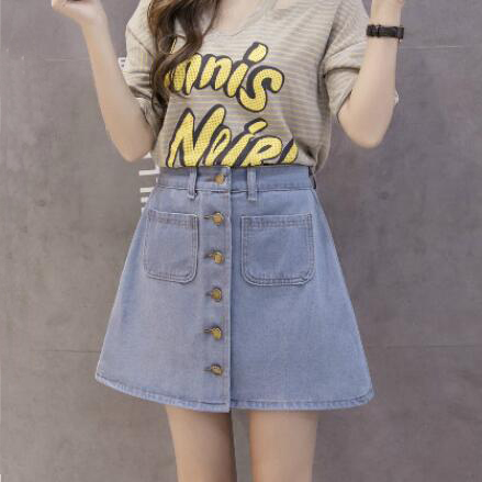 Women's Denim Skirt A Line Short Dress Buttons and Pockets Jeans Casual Short Skirts High Wasit Mini Dress Single Breasted Skirts HXH, White
Women's Denim Skirt A Line Short Dress Buttons and Pockets Jeans Casual Short Skirts High Wasit Mini Dress Single Breasted Skirts HXH, White