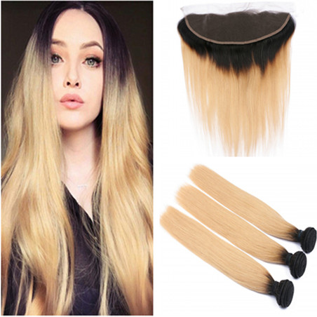 Straight #1B/27 Honey Blonde Virgin Brazilian Human Hair 3 Bundles Deals with Full Frontals Ombre 13x4 Lace Frontal Closure with Weaves
Straight #1B/27 Honey Blonde Virgin Brazilian Human Hair 3 Bundles Deals with Full Frontals Ombre 13x4 Lace Frontal Closure with Weaves