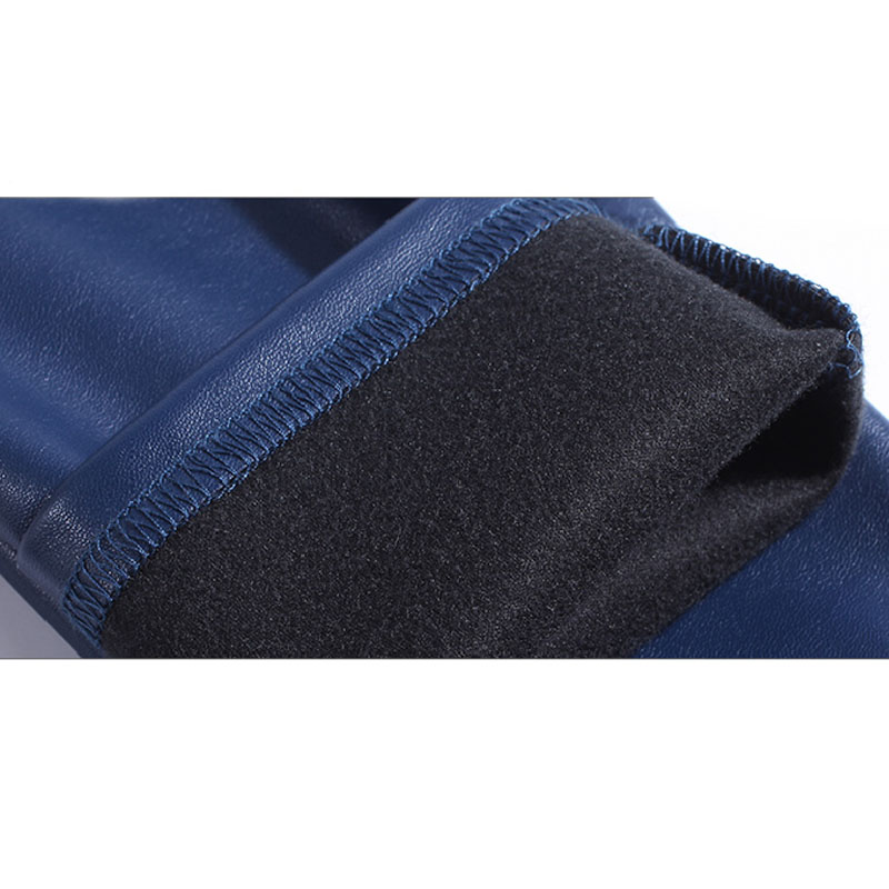 2017 Winter Women PU Leather Pants With Thin Velvet High Waist Slim Elastic Pencil Pants for woman Black White Blue Colors