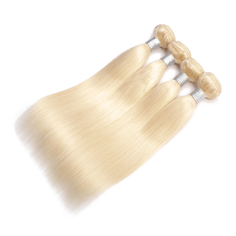 10A Hot Sale High Quality Brazilian Virgin Hair Platinum Brazilian Hair Silk Straight 613# Blonde color braiding hair free shipping