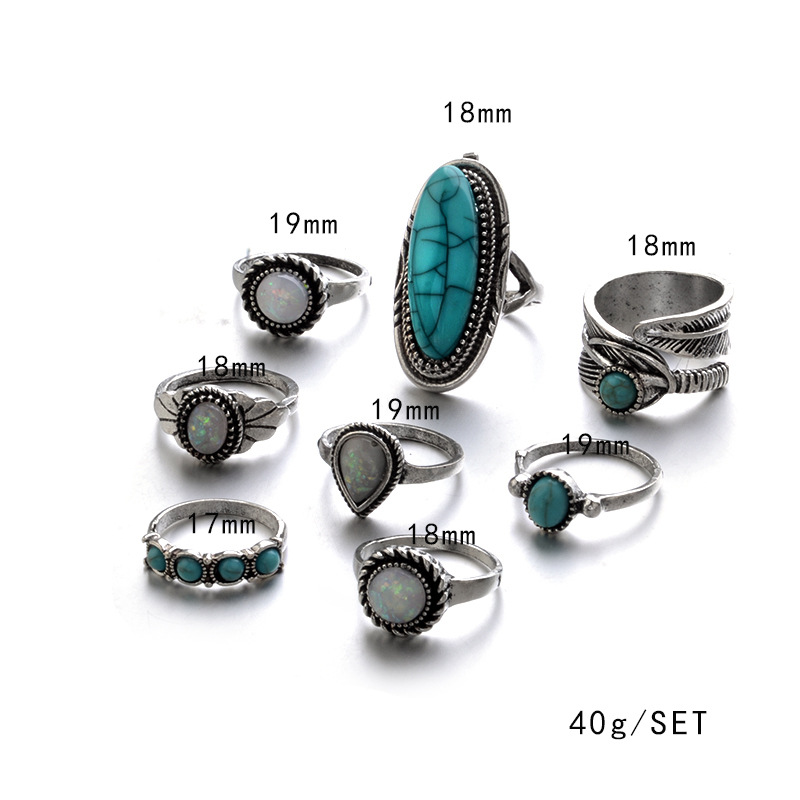 Fashion 8 pieces/set vintage ring set 18mm Luminous round love diamond Crystal Agate ring with turquoise jewelry for women
Fashion 8 pieces/set vintage ring set 18mm Luminous round love diamond Crystal Agate ring with turquoise jewelry for women