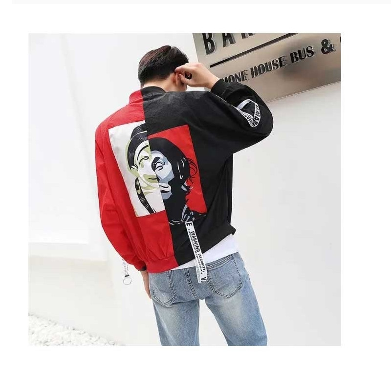 2018Spring Hip Hop Bomber Jacket And Coat Men Women Fashion Print Men's Windbreaker Male Thin Baseball Jackets M-2XL