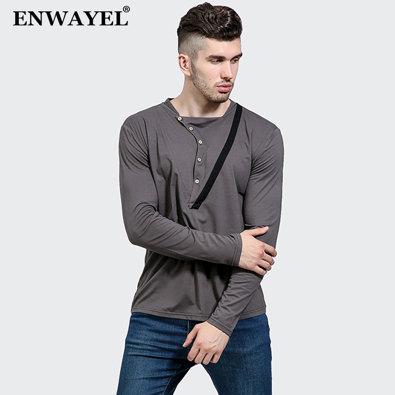 ENWAYEL 2018 Autumn Square Collar Long sleeve T Shirt Men Casual Fashion Patchwork Tshirt Male Top Tees Clothes Brand Clothing, Gray
ENWAYEL 2018 Autumn Square Collar Long sleeve T Shirt Men Casual Fashion Patchwork Tshirt Male Top Tees Clothes Brand Clothing, Gray