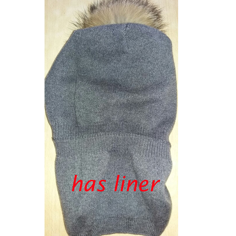 Women winter wool knitted hats pompom beanie natural fox fur pompons hat solid color causal hat cap D18110102