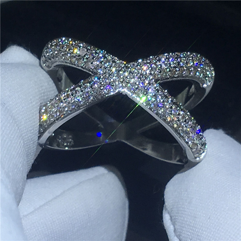 Vecalon Cross X ring Silver Color Pave setting Zircon Cz Crystal Engagement wedding band rings For women Finger Jewelry
Vecalon Cross X ring Silver Color Pave setting Zircon Cz Crystal Engagement wedding band rings For women Finger Jewelry