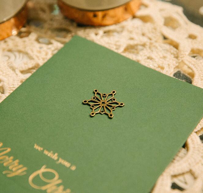 Greeting Cards Merry Card Retro Metal Elk Xmas Tree Christmas Gift Folding Green With Envelope