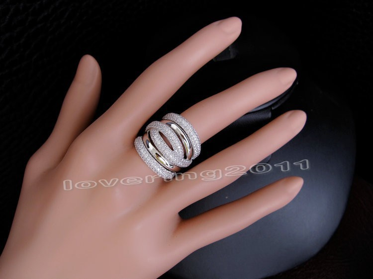 choucong Eternity Jewelry 236pcs Stone Diamond 14KT White Gold Filled Women Engagement Wedding Band Ring Sz 5-11