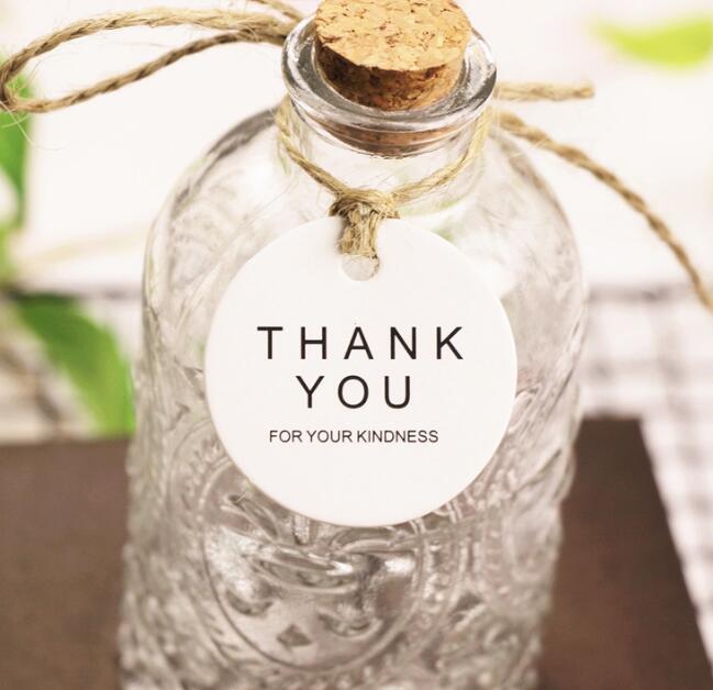 Craft Gift Label Tag Handmade Thank You Tag Round Wedding Favors Paper Card Cookies Decorative Tag