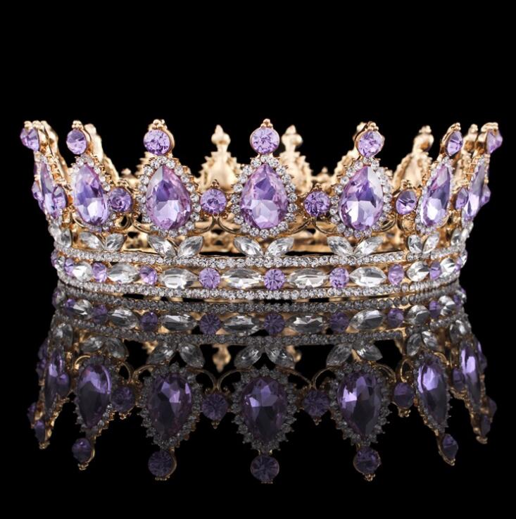 Bridal Crowns Rhinestone Crystals Wedding Crowns Crystal Crowns Hair Accessories Party Tiaras Baroque chic Sweet 16 Full Round 11 colors