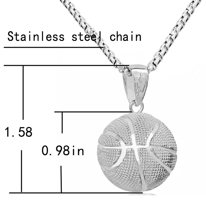 Hot Sale Basketball Pendant Sports Necklaces Gold Silver Plated Stainless Steel Chains For Women And Men Fashion Fans Charms Jewelry Accessories Gifts