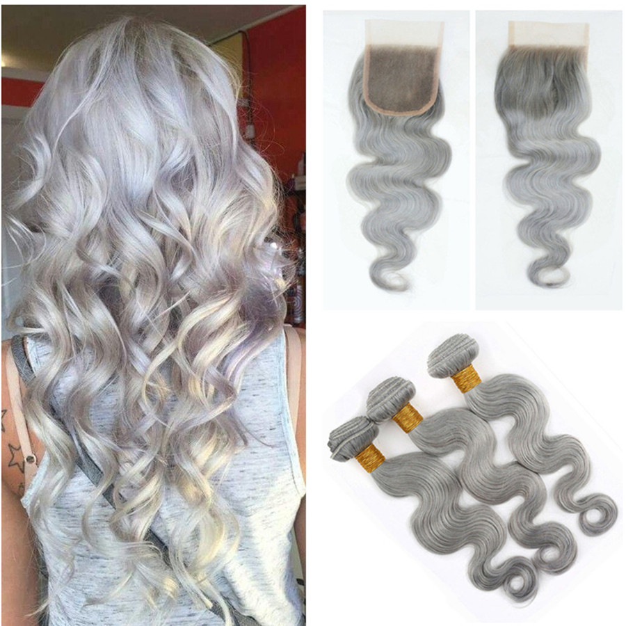 Brazilian Body Wave Human Hair Weave 3 Bundles Gray Human Hair Bundles With Closure Sliver Grey Virgin Hair 4*4 Top Closure, Black;brown
Brazilian Body Wave Human Hair Weave 3 Bundles Gray Human Hair Bundles With Closure Sliver Grey Virgin Hair 4*4 Top Closure, Black;brown