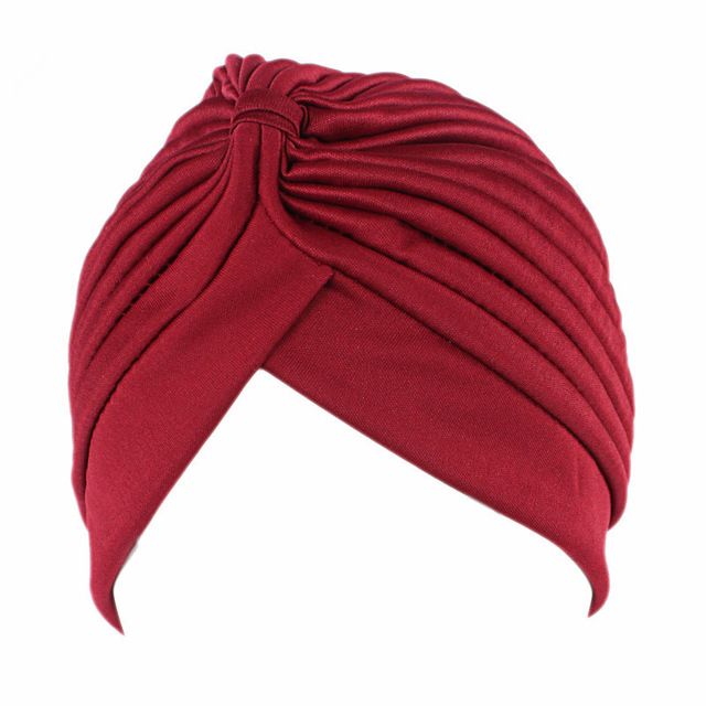 New Muslim Women Ruffle Solid Cotton Turban Hat Scarf Bandanas Cancer Chemo Beanies Headwear Head Wrap Cap Hair Loss Accessories