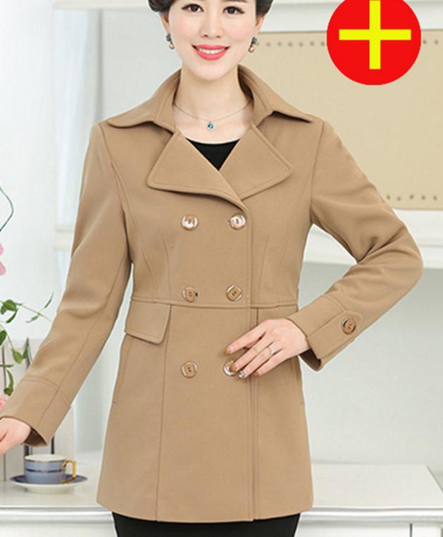 midlife older women's spring and autumn coat Medium length middle-aged mother Double-breasted windbreak, Red
midlife older women's spring and autumn coat Medium length middle-aged mother Double-breasted windbreak, Red