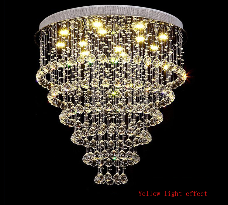 Modern LED Crystal Chandelier Large K9 Crystals Ceiling Lighting Fixtures Hotel Projects Staircase Lamps Restaurant Cottage Lights