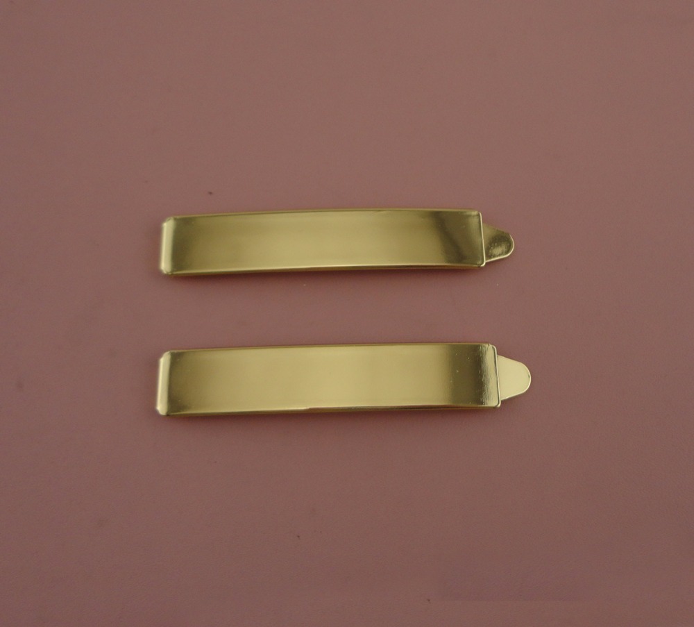 10PCS 1.3CM*7.2cm 2.85" Golden Plain Metal Slide Bobby pins at lead free and nickle free,metal hair barrettes clips