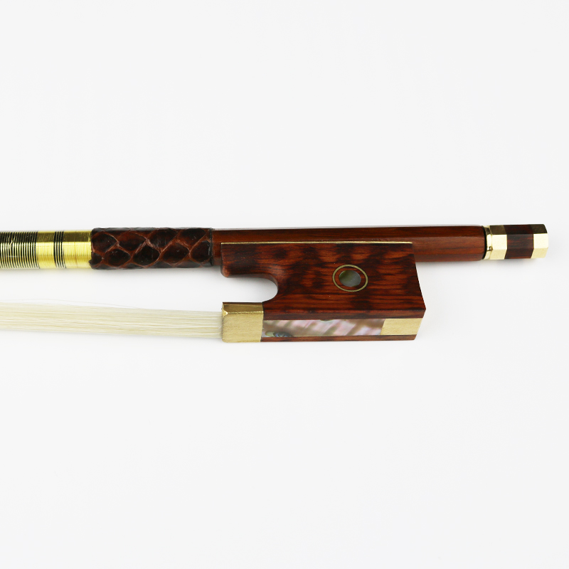 NEW 4/4 Size Pernambuco Violin Bow Snakewood Frog Natural Mongolian hair Violin Parts Accessories Free Shipping