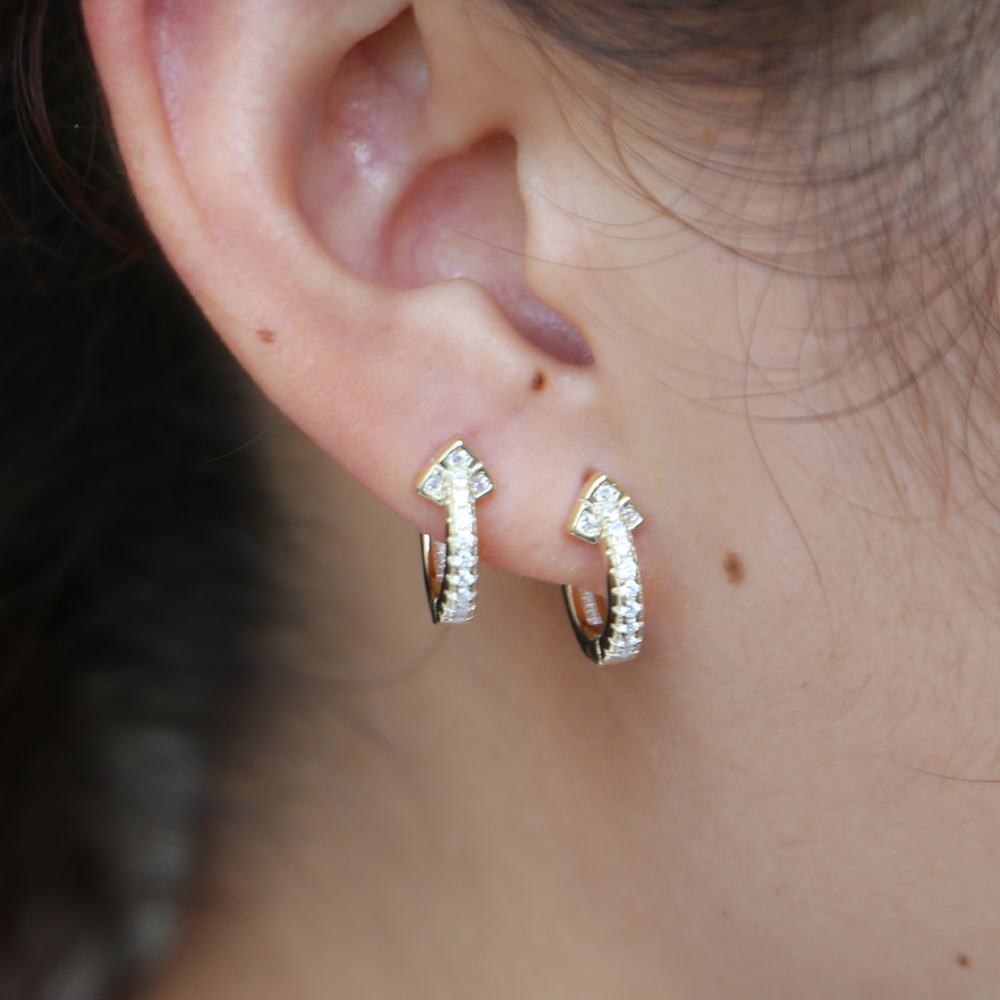 cz vermeil gold mini hoop earring 10mm small hoops minimal dainty delicate 925 sterling silver women earring