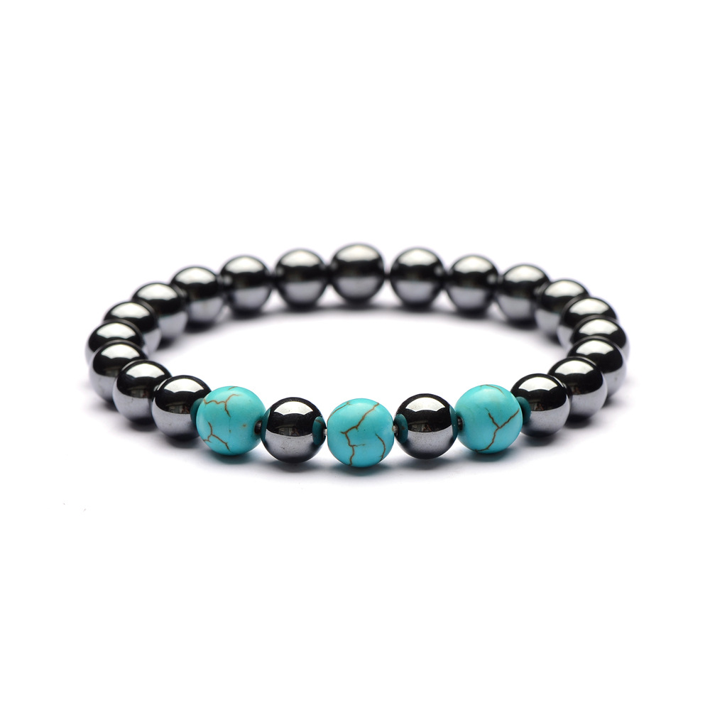 Multicolor Yoga Handmade Weave Black 8mm Beads Hematite Bracelet Jewelry Men Women Turquoise Natural Stones Bracelets Jewelry