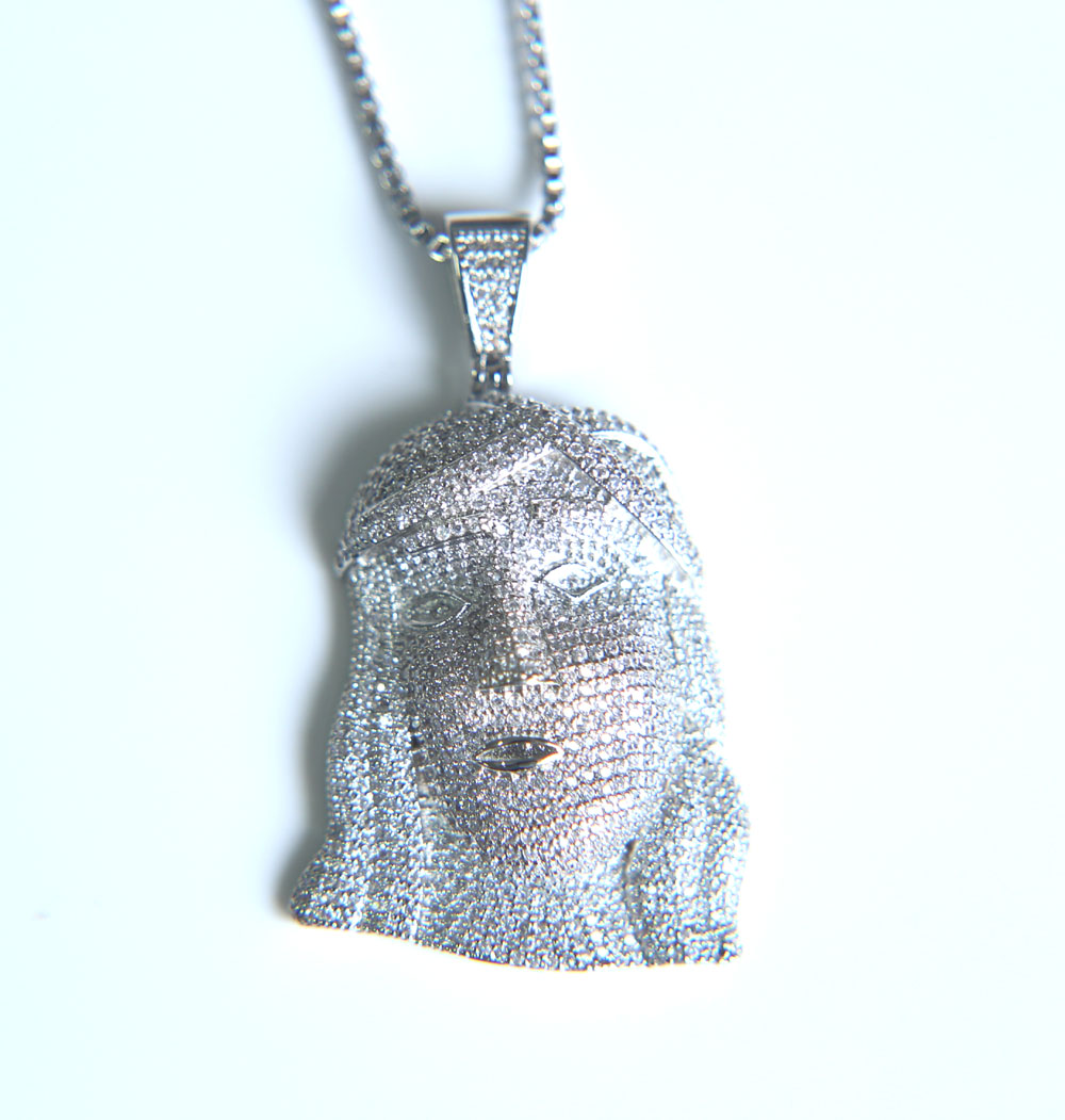 new latest design boy men jewelry iced out bling cz paved 3d shaped jesus piece pendant gold men necklace