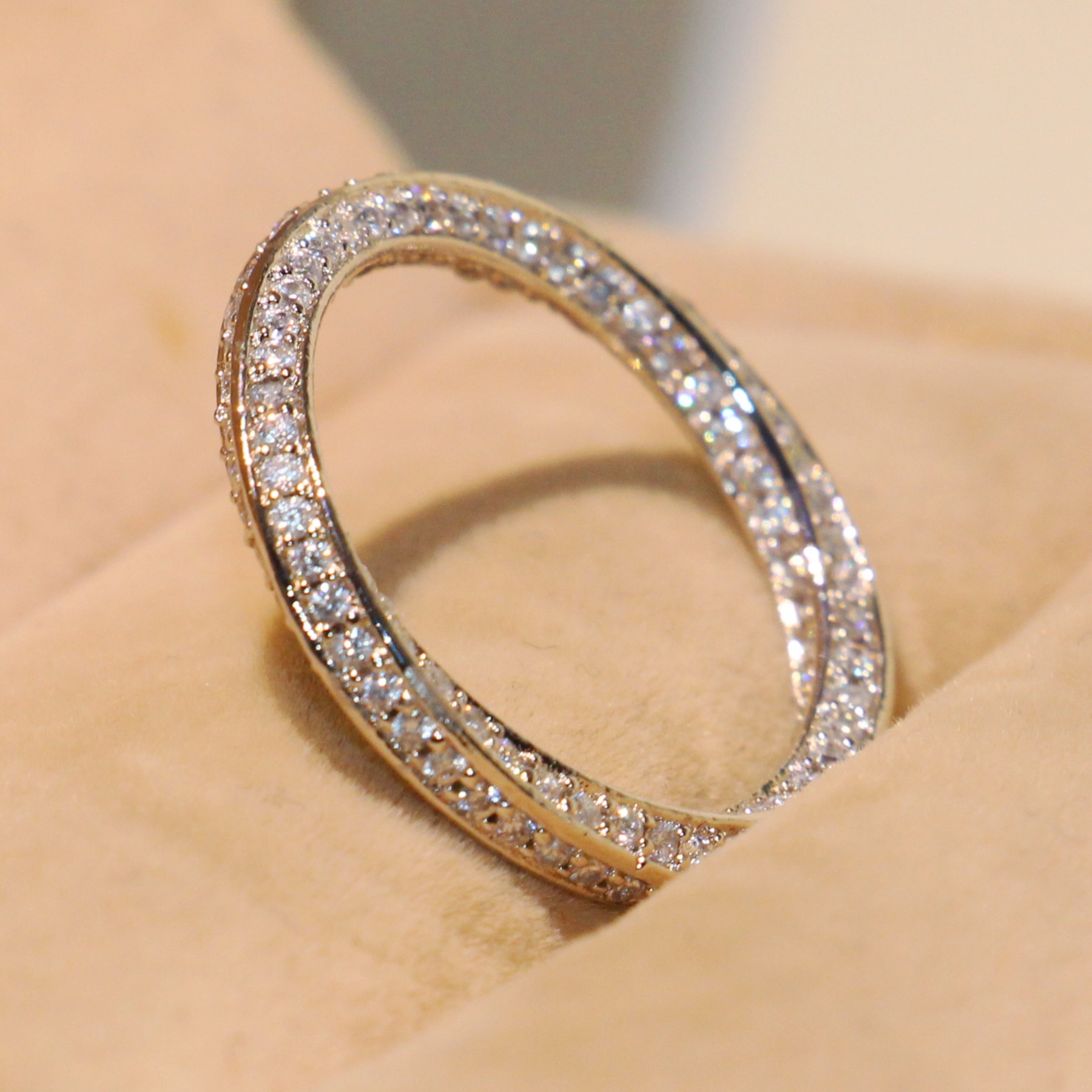 cute victoria wieck jewlery sterling sier corss band pave white sapphire cz dia women wedding party rings for loversgift