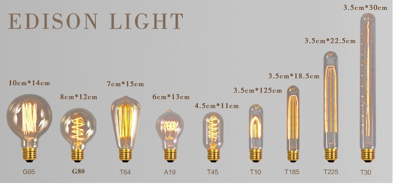 40W Retro Lamp Edison Bulb ST64 Vintage Socket DIY Rope Pendant E27 Incandescent Bulb 220V 110V Holiday Lights Filament Lamp Lampada