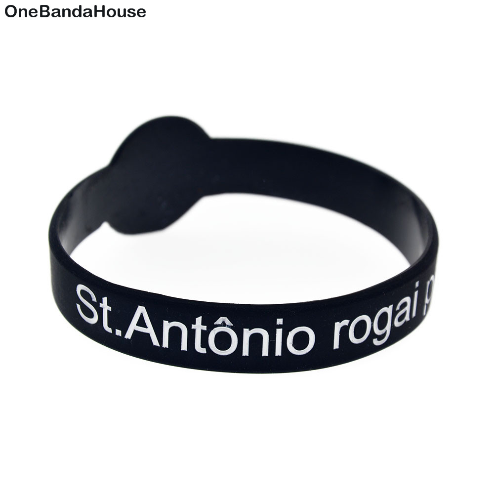 50PCS St.Antonio Rogai Por Nos Silicone Bracelet for Religion Faith Gift Debossed and Filled in Color
50PCS St.Antonio Rogai Por Nos Silicone Bracelet for Religion Faith Gift Debossed and Filled in Color