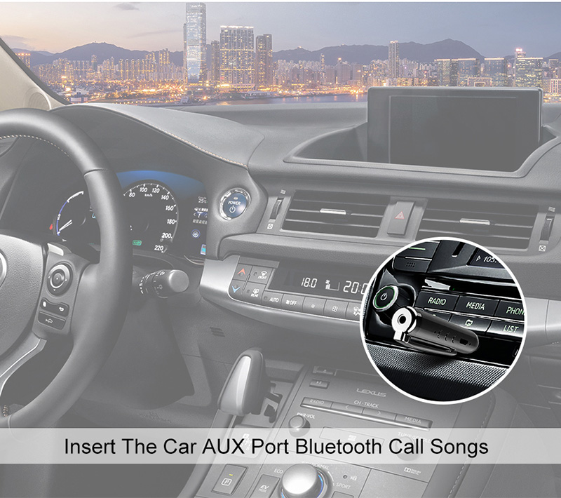 Universal Bluetooth Handsfree AUX In Car Audio Adaptor  Compatible with Most Vehicle Stereos and Headphones