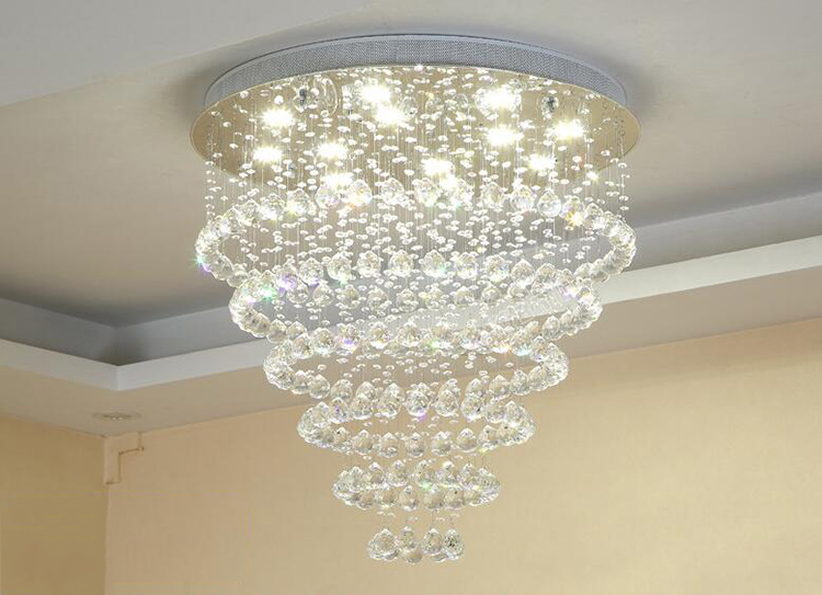 Modern LED Crystal Chandelier Large K9 Crystals Ceiling Lighting Fixtures Hotel Projects Staircase Lamps Restaurant Cottage Lights
