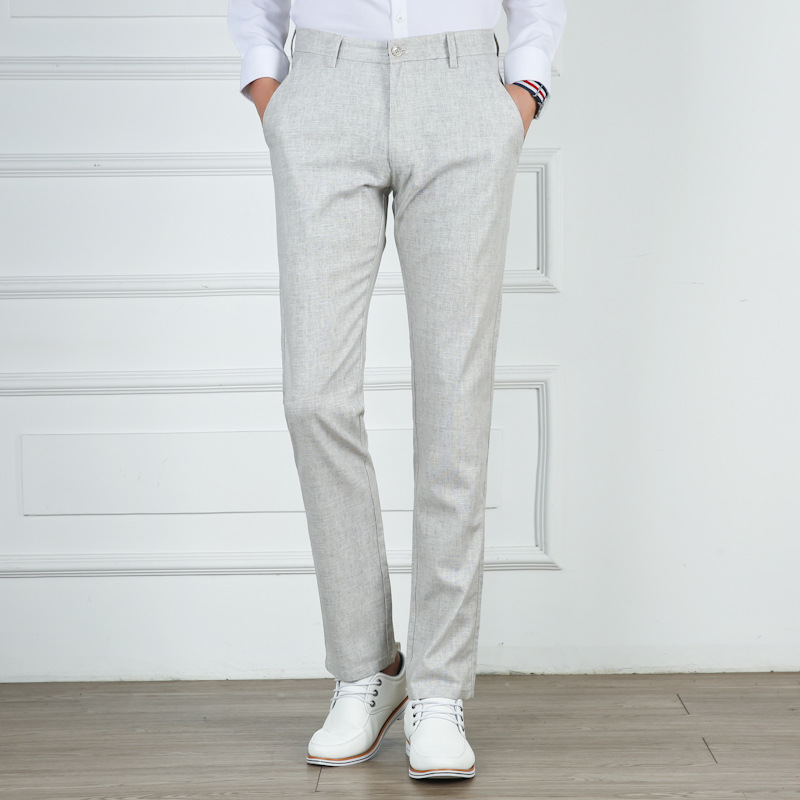 2018 New Arrival Fashion Summer Linen Pants Men Breathable Casual Pants Comfort Mens Big Size Flax Trouser Male 40 L