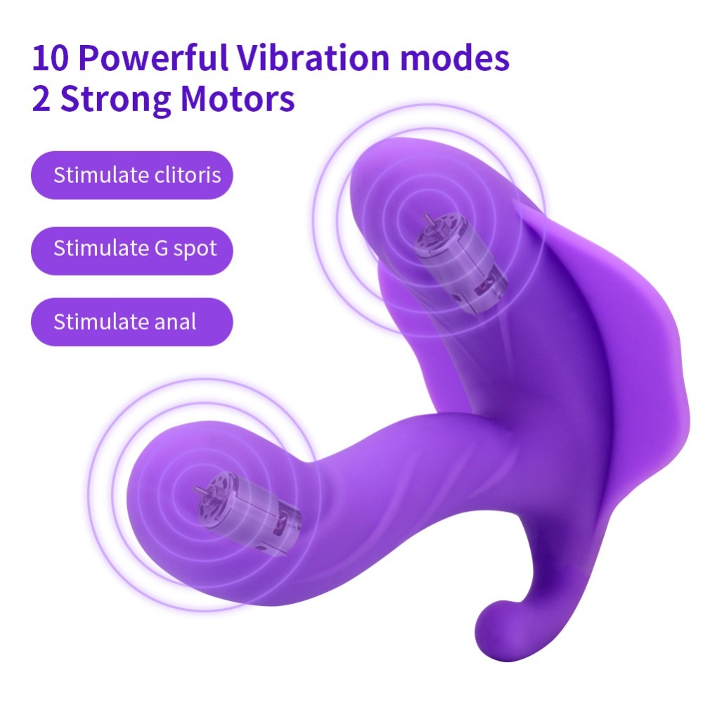 Smart Heating 2 Motors Remote Control Vibrator Female Masturbation Wearable Panties Dildo Vibrators 10 Speed Sex Toys for Woman Y18101501 - view 3