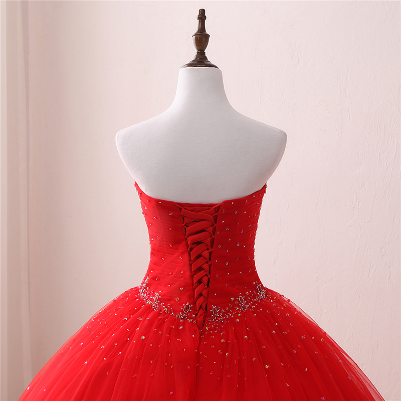 new arrived 100 real photo red quinceanera dresses ball gown with beaded sweet 16 dress for 15 years pageant gown