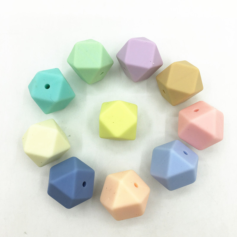 232MM Biggest Geometric Hexagon Silicone Beads DIY Lot of 100pcs Hexagon Loose Individual Silicone Beads in 30 Colors