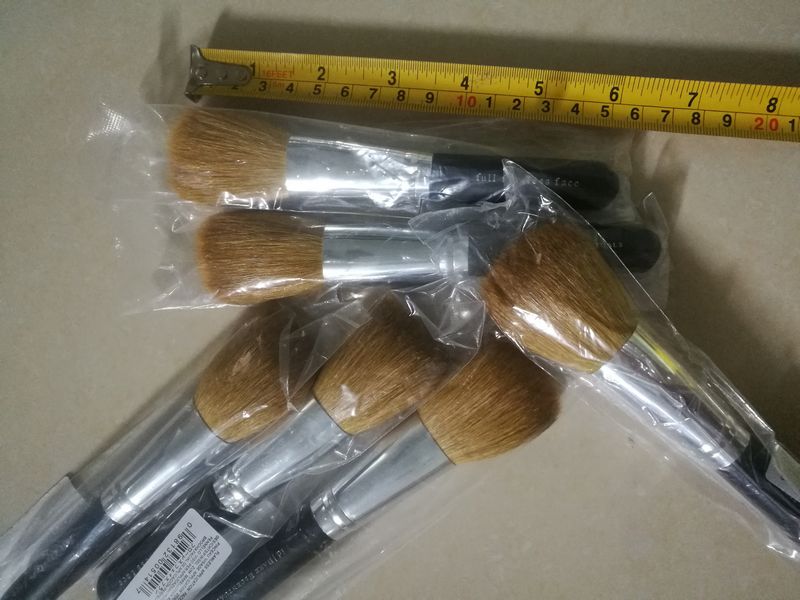 10 pcs/lot minerals cosmetic brush with wool and wood handle,powder brush,blush brush, soft makeup tool.free shipping