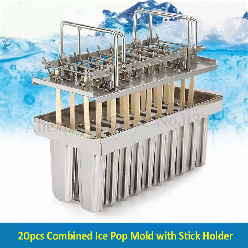 Commercial DIY Ice Pop Mold Popsicle Moulds 304 Stainless Steel Ice Cream Molds 210 20Popsicles Per Batch Brand New5663691