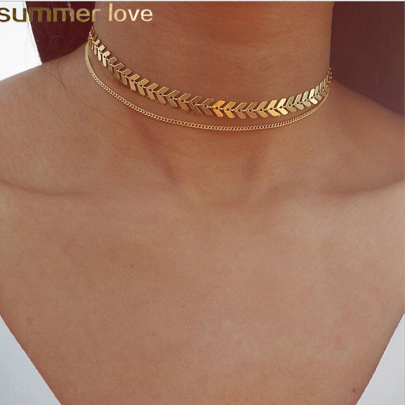 New Chain Choker Two Layers Necklaces Fishbone Airplane Shape Gold Color Hot Selling Necklace Flat Chain Jewelry, Golden;silver
New Chain Choker Two Layers Necklaces Fishbone Airplane Shape Gold Color Hot Selling Necklace Flat Chain Jewelry, Golden;silver