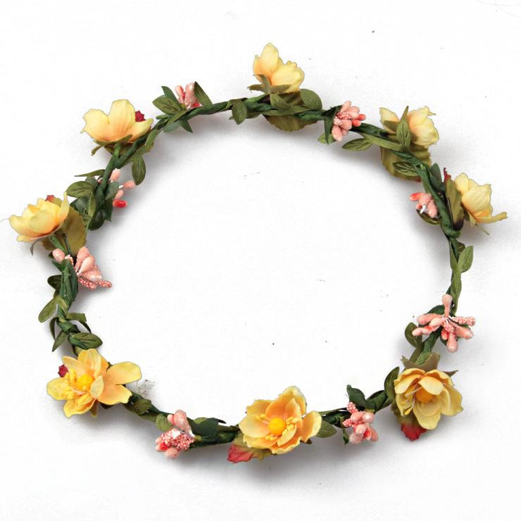 Beach Summer Flower Wreath Garland Crown Festival Wedding Bridal Bridesmaid Floral Headband BOHO Headdress Headpiece Hair Accessories