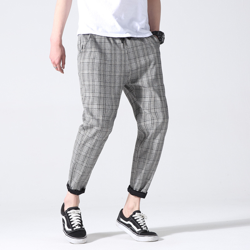 Mens Joggers Plaid Casual Pants Comfortaber Men Streetwear Sweatpants pantalon homme Harem Pant Male Trousers pantalones hombre