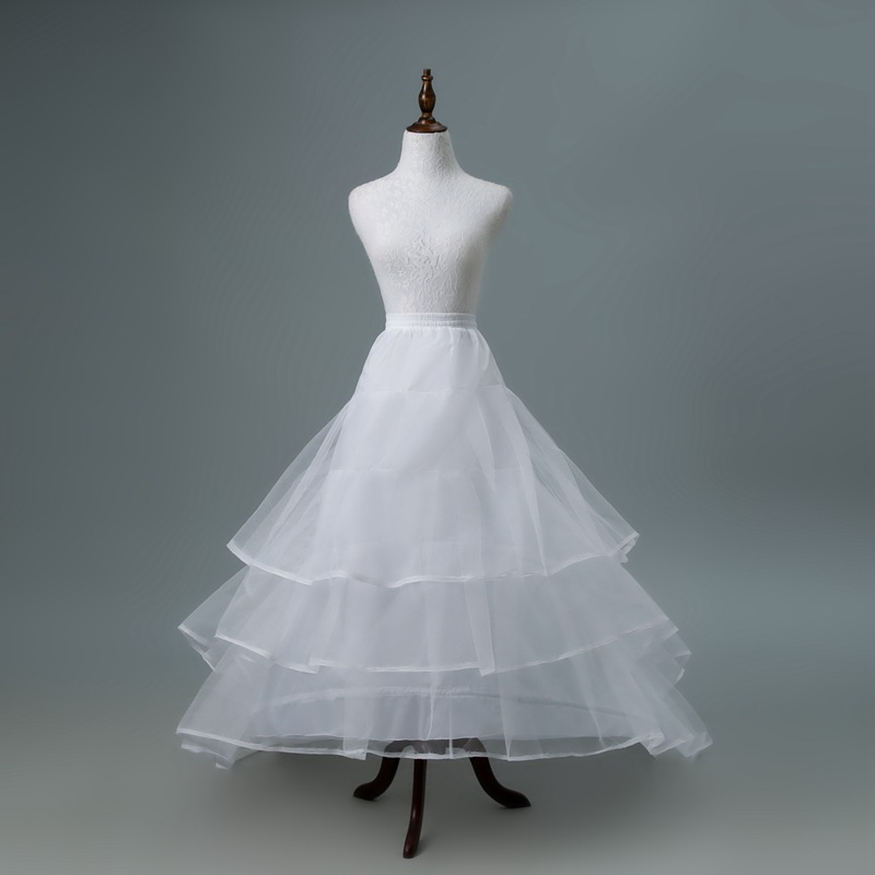 White Bridal Petticoats Long Wedding Accessories Bridal Petticoast Elastic Waist High Quality