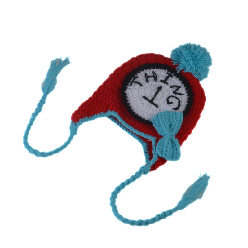 Twins watch Style Newborn Photography Baby Hat Crochet Clothing Set Knitted Infant Boys Photo Fotografia Props Cartoon Costume