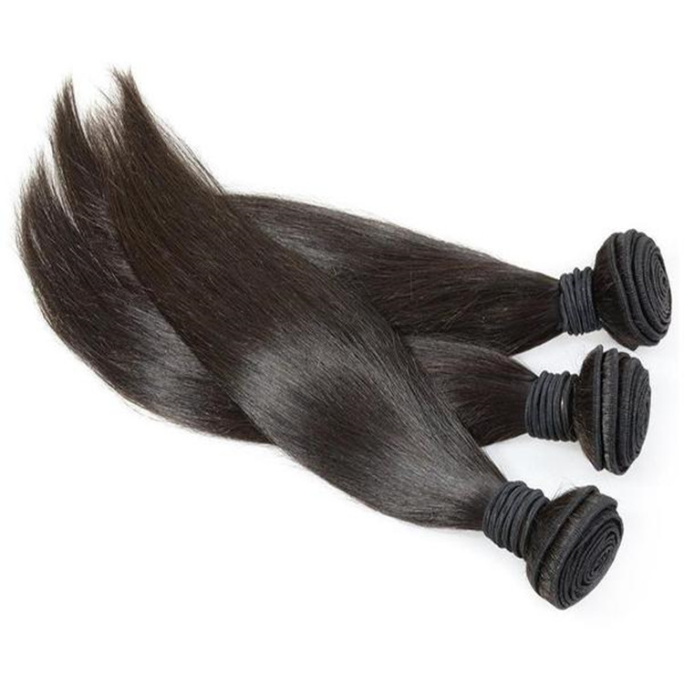 Top Quality Human Remy Hair Silk Straight 1B Natural Black Color Hair Weaving 3 or 4 Bundles Can be Curled No Shedding No Tangle