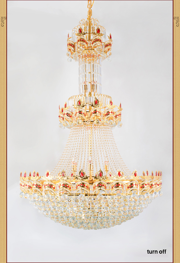 Modern Crystal Chandelier LED Light American Golden Crystal Chandeliers Lights Fixture Hotel Home Hanging Lamps European Large Droplight 3 White Color