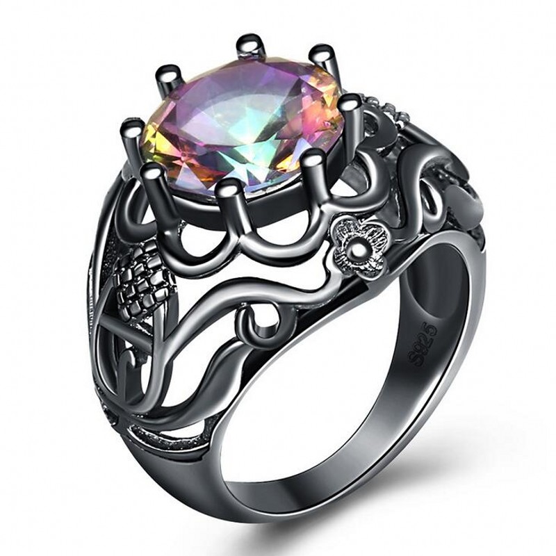 Vintage Anniversary band rings for women 11mm Rainbow zircon Stone Black Gold Filled Female Weadding Ring Fashion accessories
Vintage Anniversary band rings for women 11mm Rainbow zircon Stone Black Gold Filled Female Weadding Ring Fashion accessories