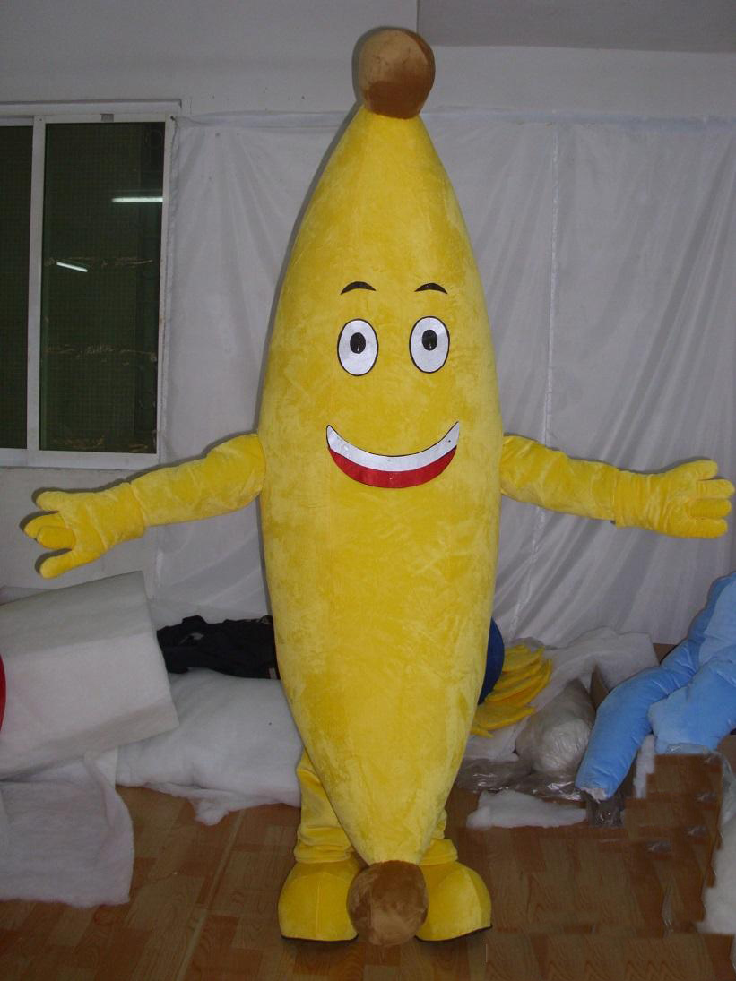 2018 High quality hot yellow colour banana mascot costume for adult to wear...