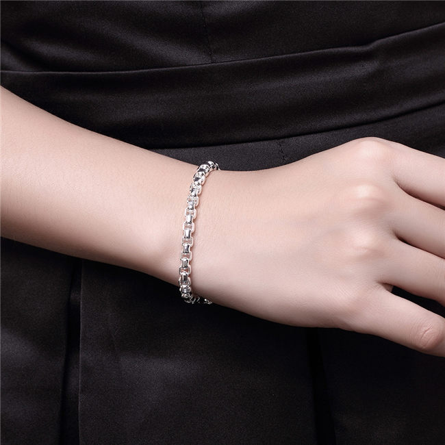 New round Bracelet - added brand sterling silver plated bracelet ; New arrival fashion men and women 925 silver bracelet SPB157