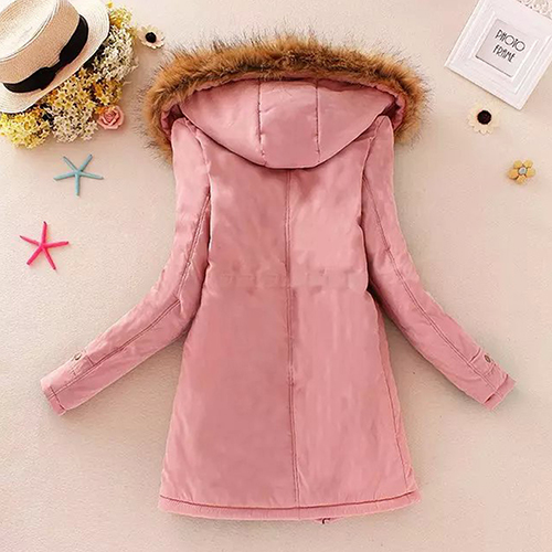 2017 New Women Winter Jacket Warm Faux Fur Hooded Causal Long Sleeve Coat Plus Size S18101103
