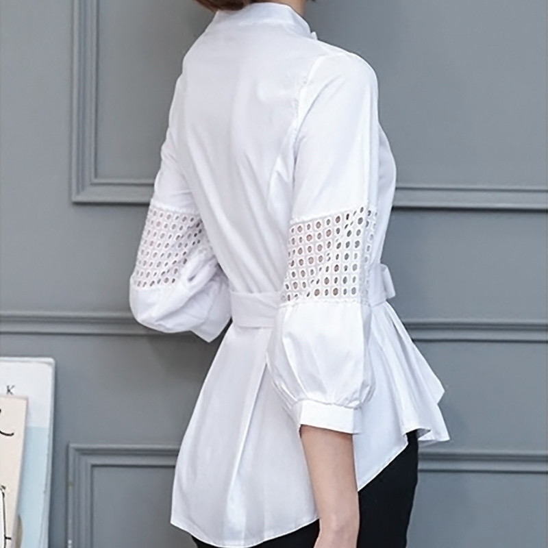 White Shirt Female 2018 Striped Blouses Elegant Tunique Ladies Office Shirts Kimono Blouse Women Tops Bow Slim Blusa Mujer C3160